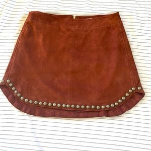 Red leather Karina Grimaldi skirt, size Small